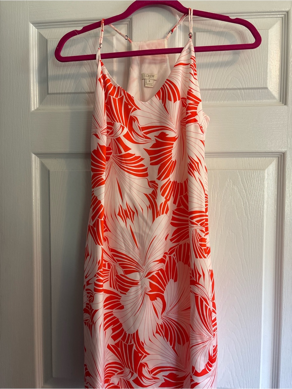 J. Crew Orange & White Floral Slip Dress